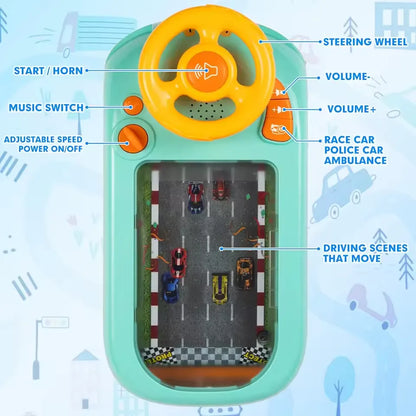 Speed Racing Toy Playset for Kids – Interactive Steering Wheel & Cars